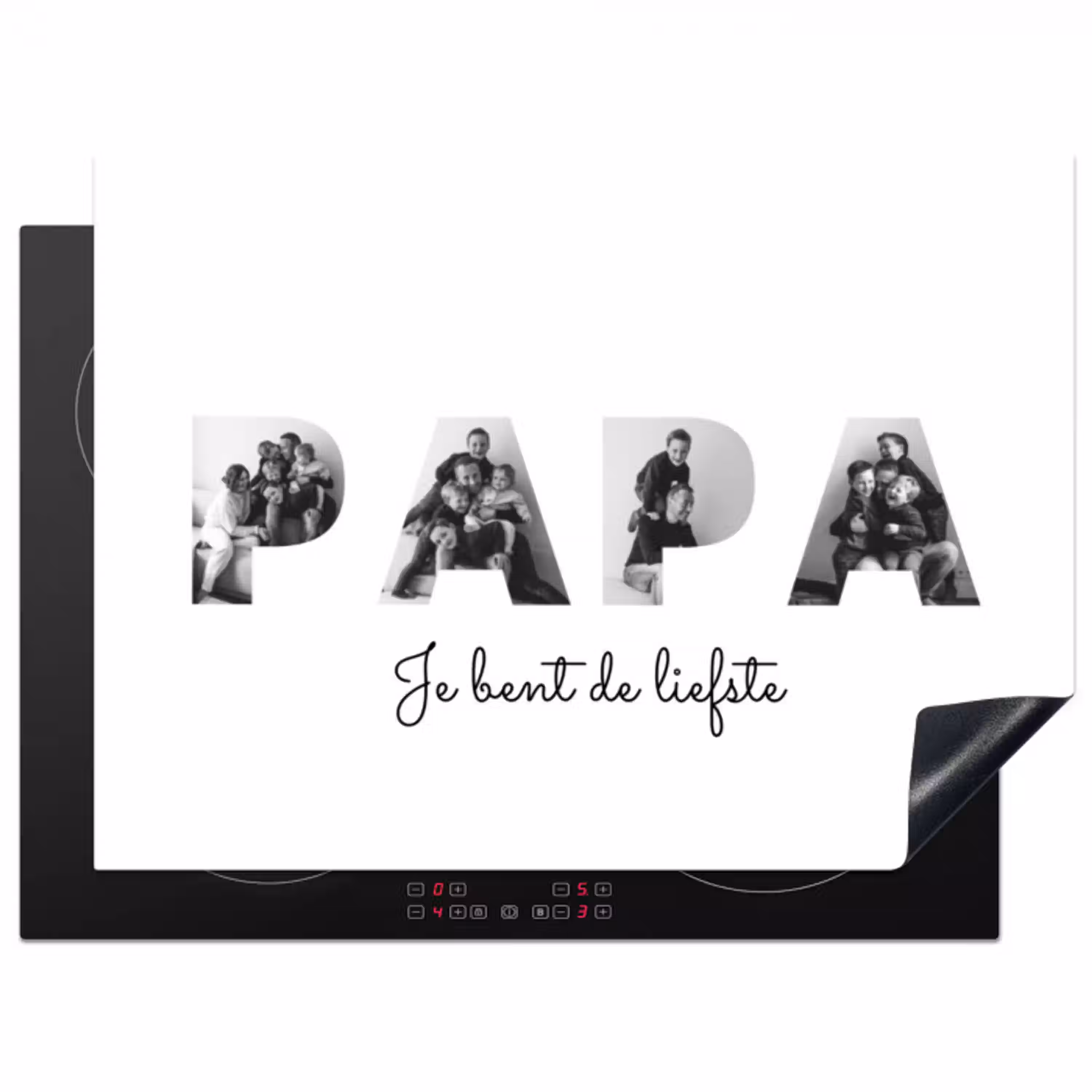 Papa - Lettercollage Inductie beschermer vinyl 3mm klein -3d