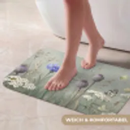 Vlinders - Wildbloemen - Illustratie - Kleurrijk Badmat klein -USP_ZachtDE