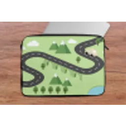 Auto - Bergweg - Natuur - Illustratie laptophoes neopreen klein -tafel