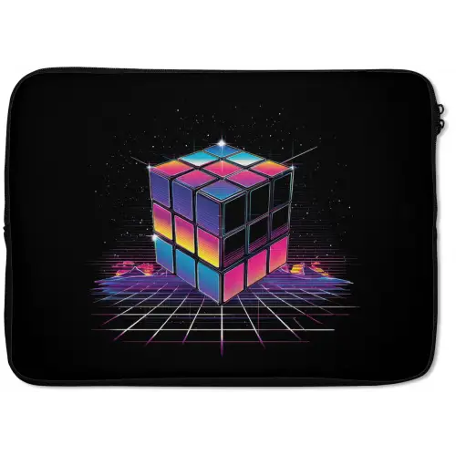 Kubus - Kleurrijk - Raster laptophoes neopreen klein -zkaufland3dotto