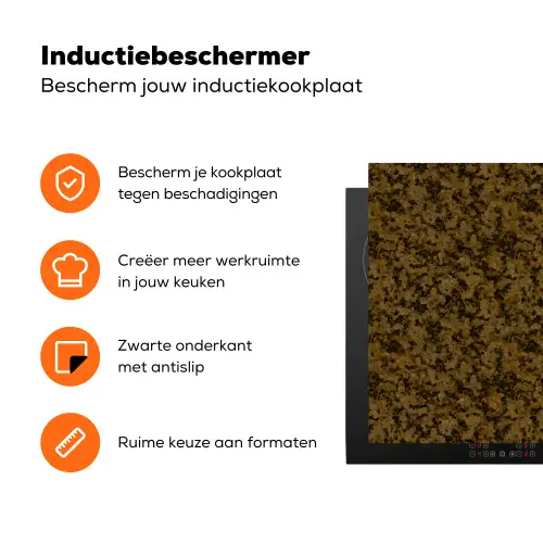 Bruin - Vlekken - Graniet Inductie beschermer vinyl 3mm klein 276 -zzzzzzz-td-ups