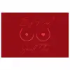 big heart small titties - Hart - Rood poster papier klein -3d