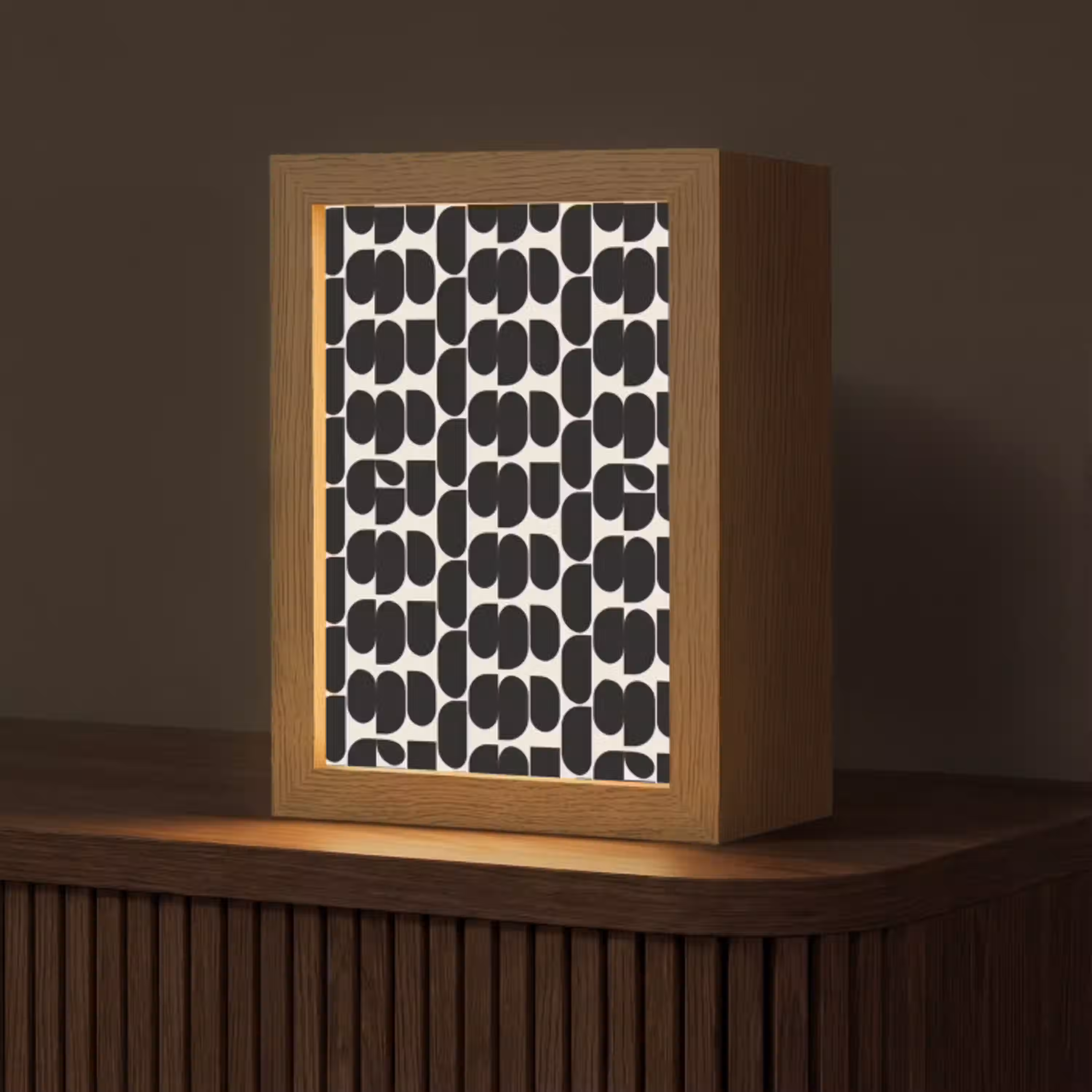 Modern - Patroon - Zwart Light Box met kabel (Tafellamp) klein 925 -z3d_website