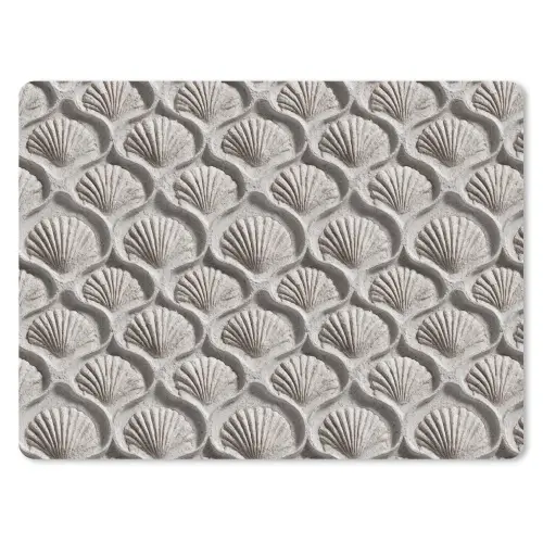 Zand - Schelpenvorm - Grijs muismat rubber klein 262 -3d