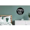Schotse hooglander - Zwart - Koe - Dieren Wandcirkel aluminium klein -slaapkamer