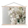 Lelies - Boekte - Wit - Meeldraden textielposter latten blank klein -3d