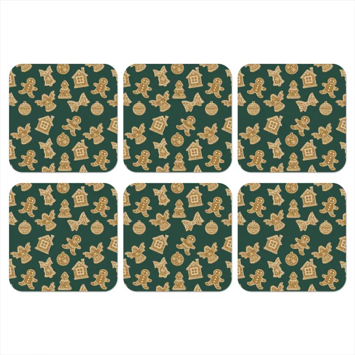 Illustratie - Koekjes - Groen onderzetter kurk middel 366 -3d