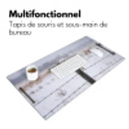 Sneeuwuil - Hek - Sneeuw - Wit Muismat XXL klein -zsfeer4_frans