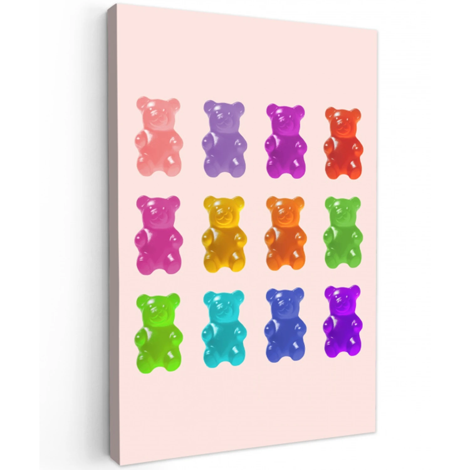 Beer - Kleurrijk - Snoep Tuinposter op houten frame 2 cm dik middel -3d