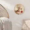 Kerst - Hert - Gewei - Kerstbal - Rendier Wandcirkel kunststof plaat 5mm dik klein -sfeer5