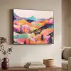Golvende heuvels - Abstracte planten - Dromerig Textielframe zwart klein -sfeer3