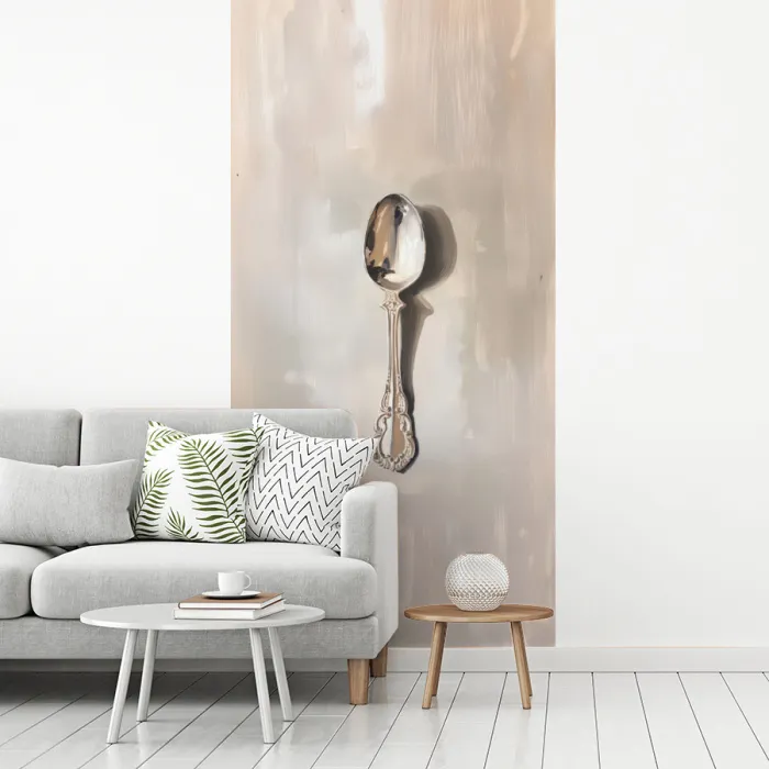 Lepel - Verf - Zilver fotobehang vinyl groot -woonkamer
