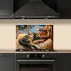 Kat - Kerst - Winter - Dier keuken achterwand spatscherm klein -sfeer1