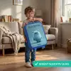 Blauw pluizig monster met hoorns Kinderkoffer - Blauw klein -sfeer2_NL