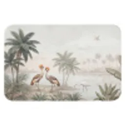 Kraanvogels - Palmbomen - Tropisch Badmat klein -3d