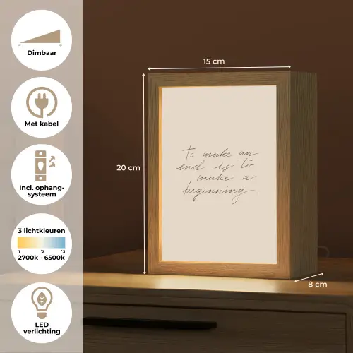 Quote - Pastel - Spreuk - Tekst Light Box met kabel (Tafellamp) klein -USP_NL