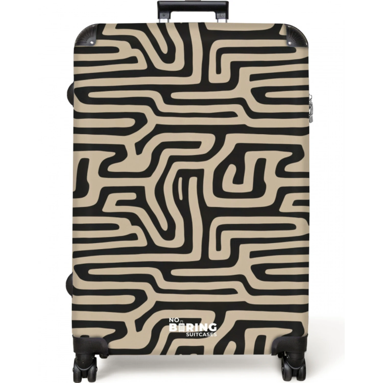 Grafisch - Lijnen - Zwart NBS - Large koffer - Volwassenen Unisex groot -zzzzzzzzkaufland2