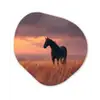 Paard - Wolken - Open veld Wandcirkel Organisch Forex 3mm klein -3d