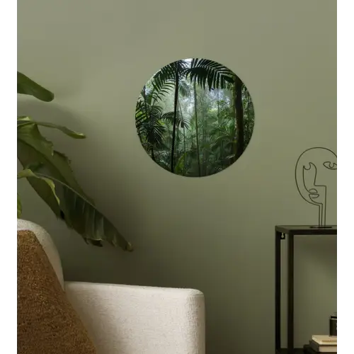 Regenwoud - Tropisch - Jungle - Bomen - Planten Wandcirkel behangsticker klein -sfeer2