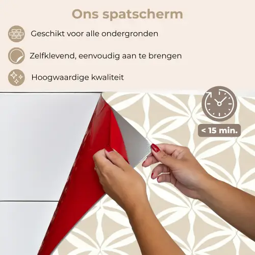 Motief - Modern - Beige keuken achterwand spatscherm klein 900 -spatscherm_NL