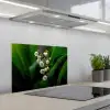 Bloemen - Wit - Bladeren - Lelietjes keuken achterwand spatscherm klein -3d_schuin