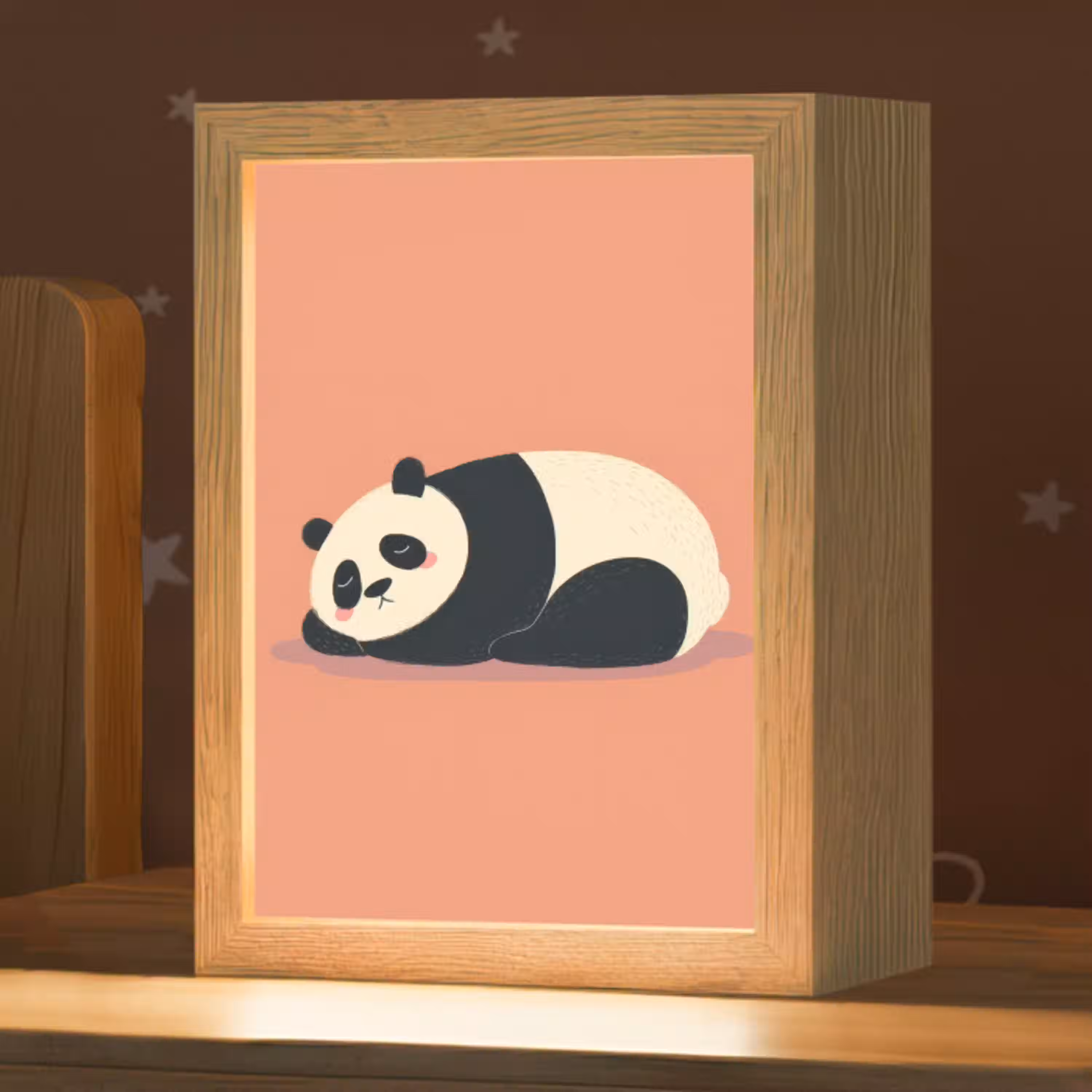 Panda - Slaap - Oranje Light Box met kabel klein -zzz_3d_website