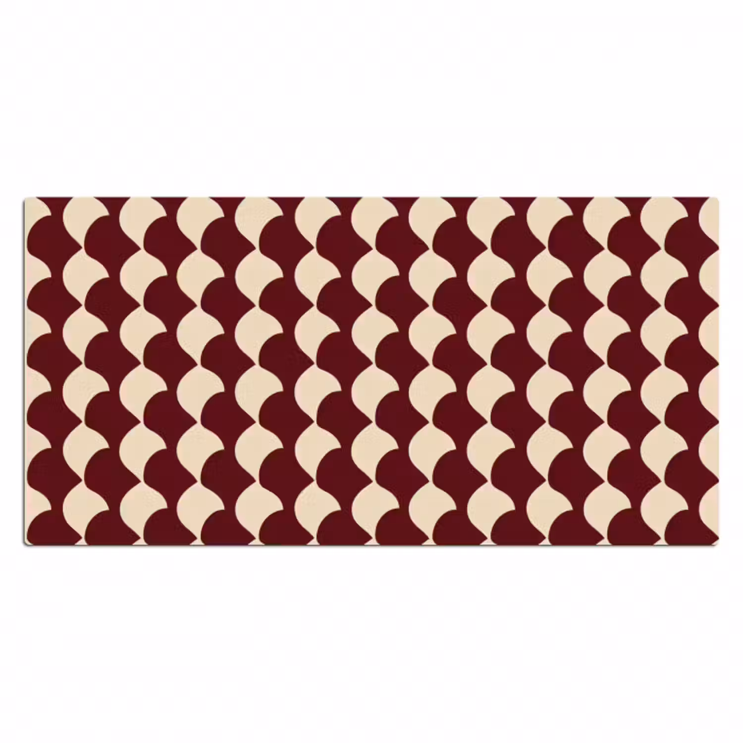 Schreibtischunterlage - Rot - Kachelmuster - Creme