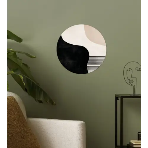 Abstract - Japandi - Beige - Modern Wandcirkel behangsticker klein -sfeer2