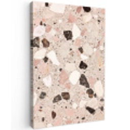 Licht - Roze - Terrazzo - Stenen Tuinposter op houten frame 2 cm dik middel -3d