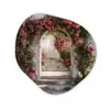 Doorkijk - Rozen - Vintage - Poort Wandcirkel Organisch Plexiglas middel -3d