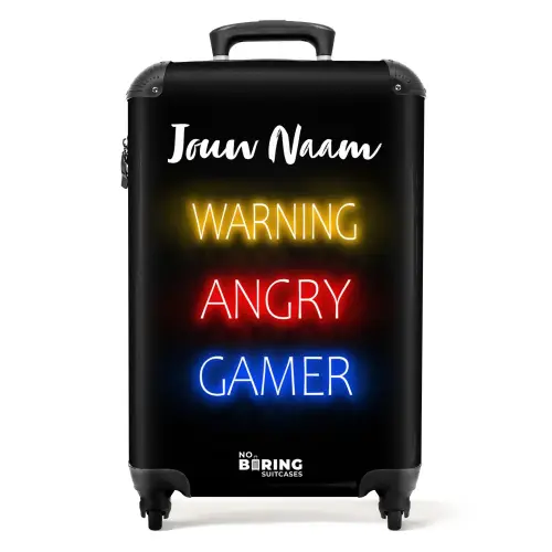 Warning Angry Gamer NBS - Handbagage koffer - Kinderen Unisex middel -productfoto_recht