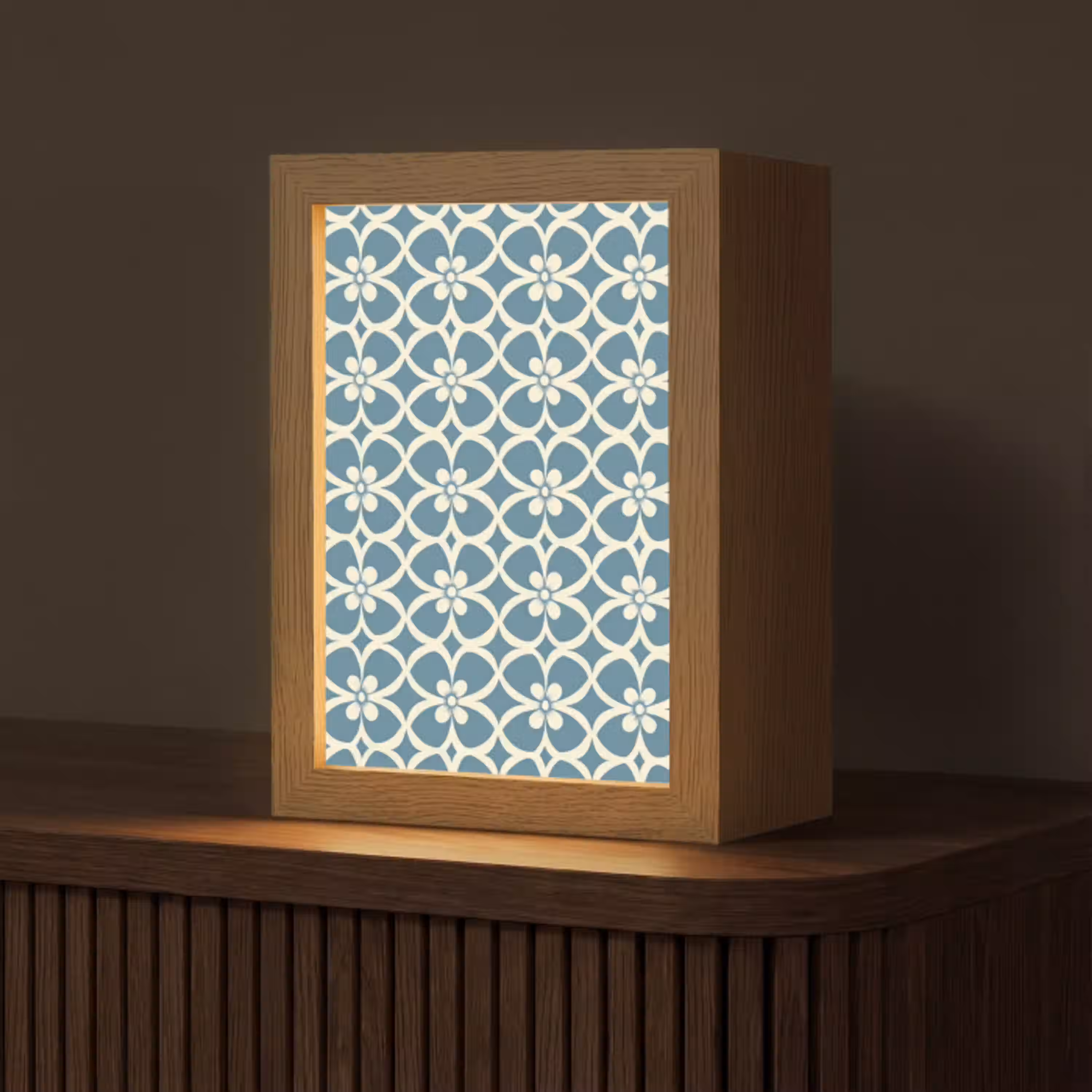 Patroon - Symmetrisch - Blauw Light Box met kabel (Tafellamp) klein 925 -z3d_website