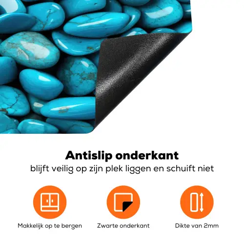 Glanzende - Blauwe - Stenen Inductie beschermer vinyl 3mm klein 276 -zzzzzzz-td-onderkant