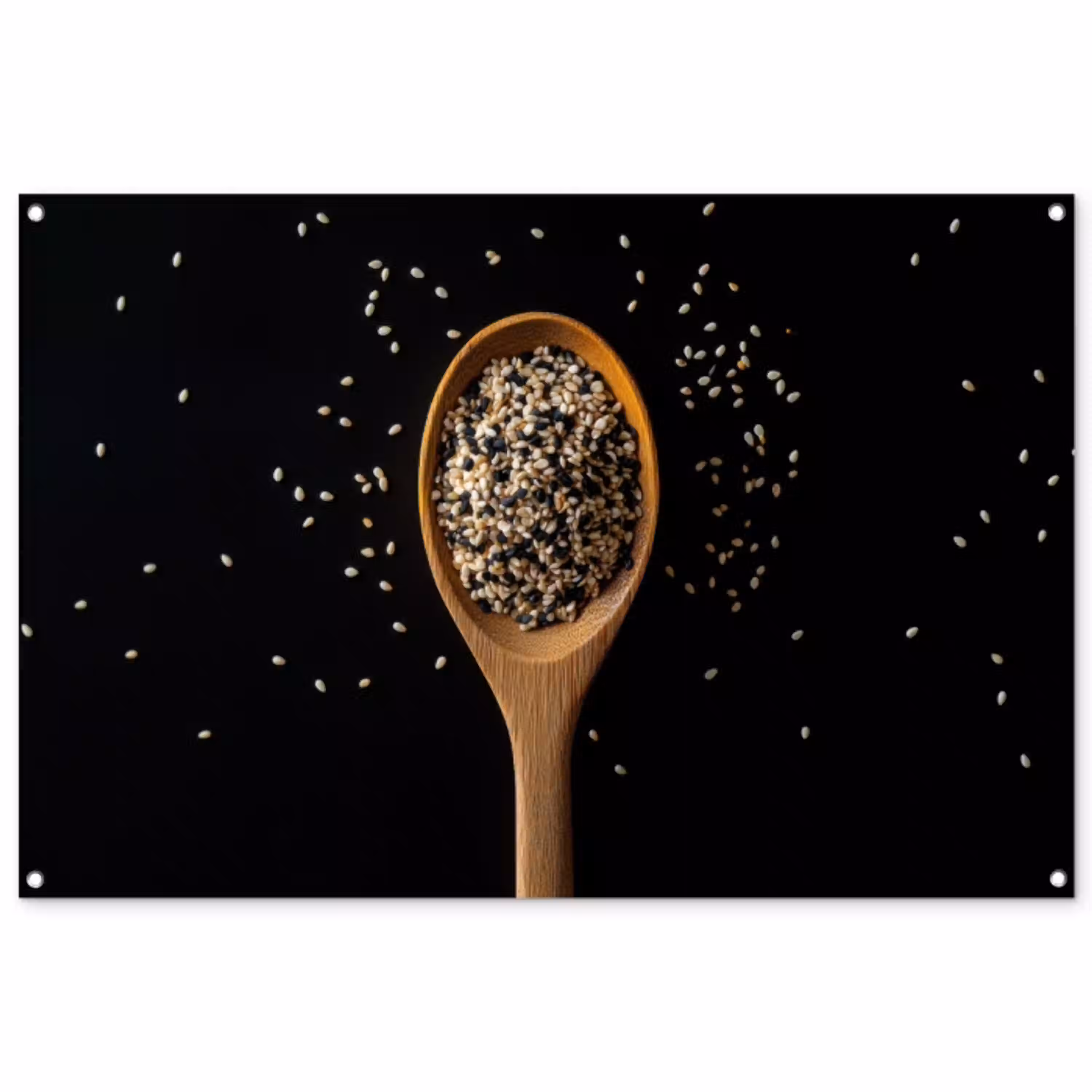 Sesam - Lepel - Zwart tuinposter los doek groot -3d