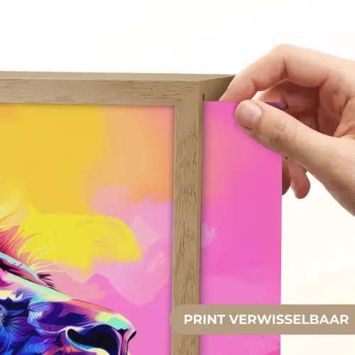 Leeuw - Verf- Kleuren - Dier Light Box met batterij (Wandlamp kind) middel -USP_websiteprintNL