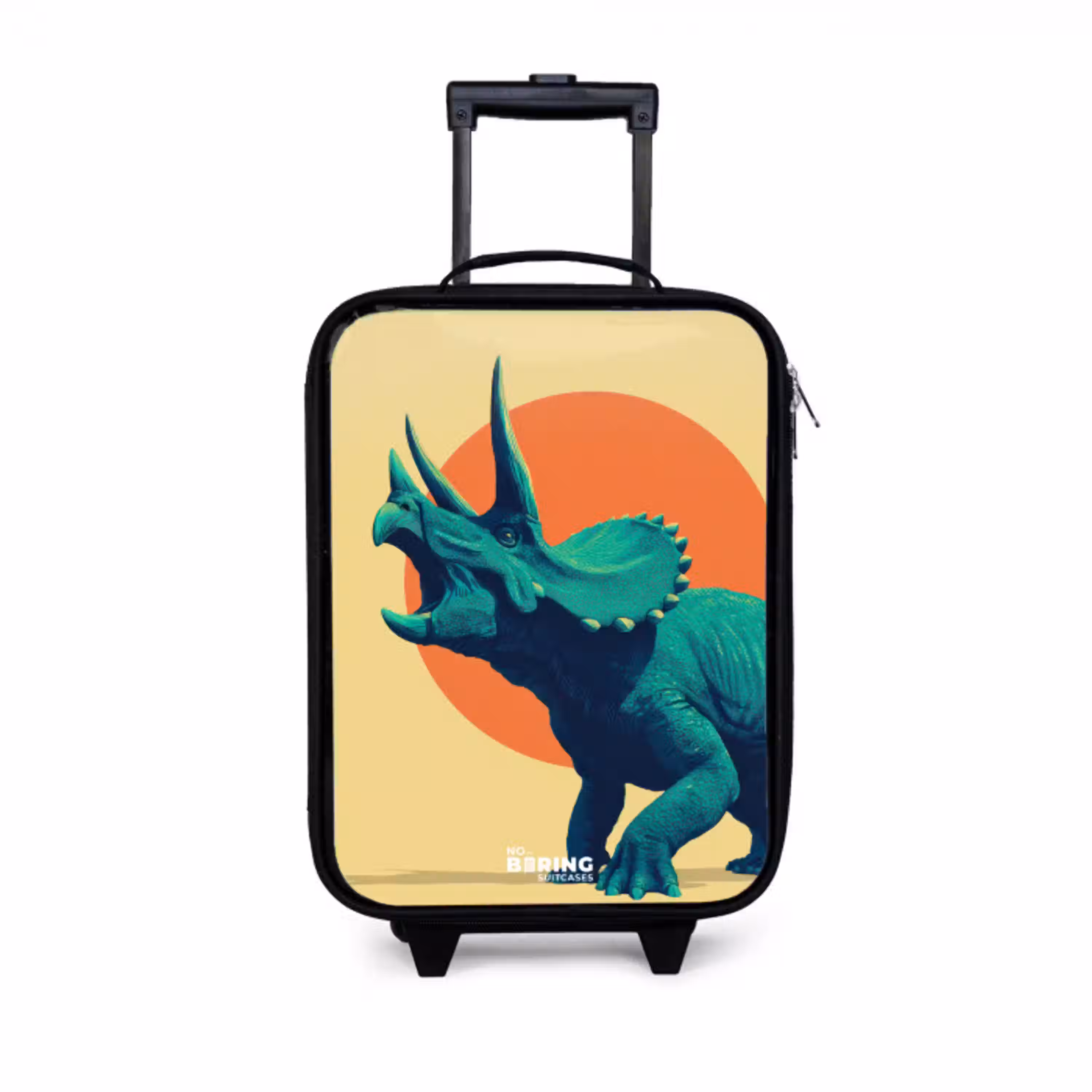 Dino - Triceratops  - Dier Kinderkoffer - Zwart klein -3d