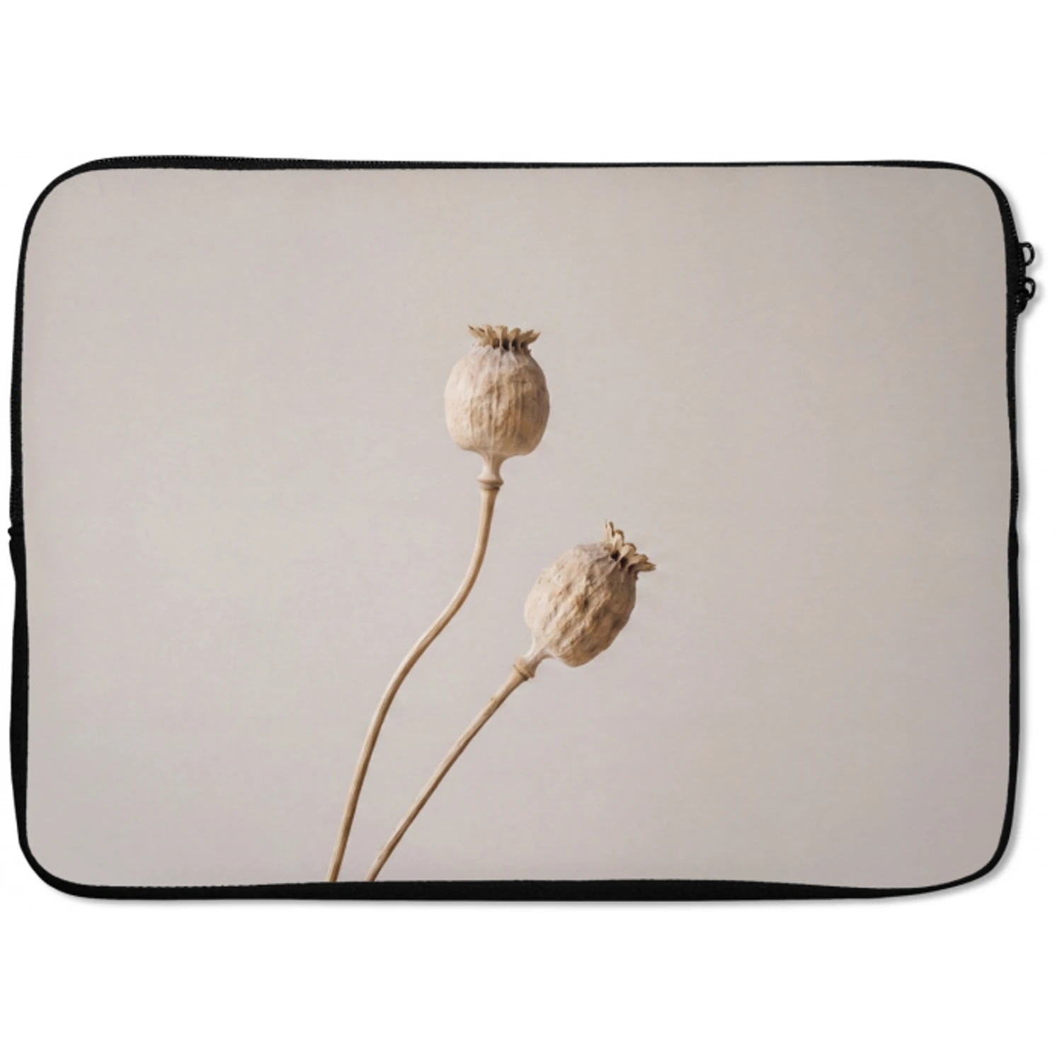 Papaverbollen - Droogbloemen - Minimalistisch - Beige - Rustig laptophoes neopreen klein -zkaufland3dotto