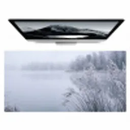 Riet - Bevroren - Winter - Natuur Muismat XXL klein -zzz3d