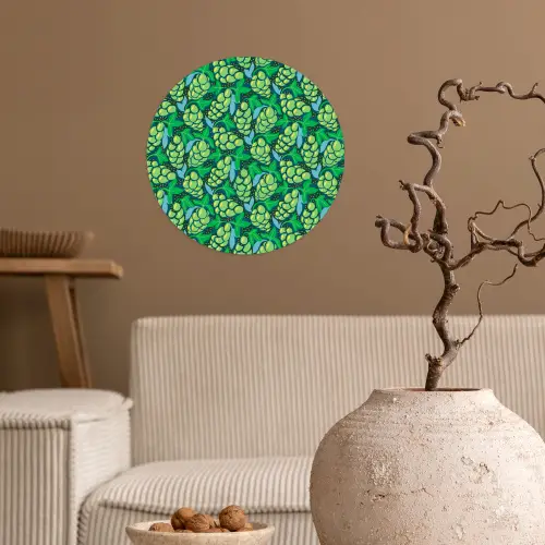Druiven - Tros - Groen Wandcirkel behangsticker klein 186 -sfeer1