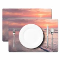 Meeuwen - Strand - Zee - Roze Placemat vinyl groot -zzsfeer2_Kitchenyeah-website