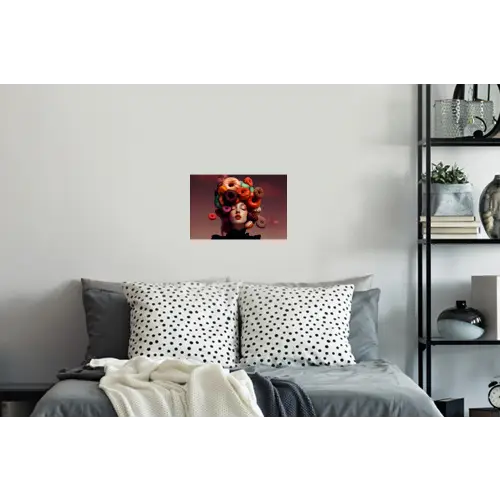 Vrouw - Donuts - Kleurrijk Muursticker klein -slaapkamer