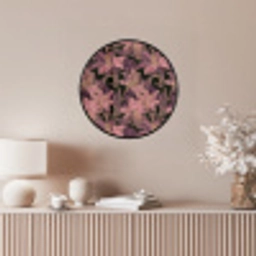 Lelies - Patroon - Paars - Goud Fotolijst rond zonder passe partout klein 856 -sfeer3
