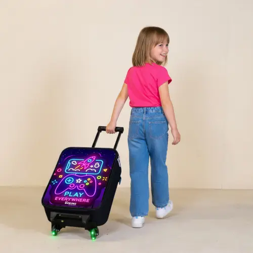 Neonillustratie met een controller Kinderkoffer - Zwart klein -sfeer1