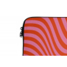 Golvend patroon - Rood - Roze - Lijnen laptophoes neopreen klein -detail
