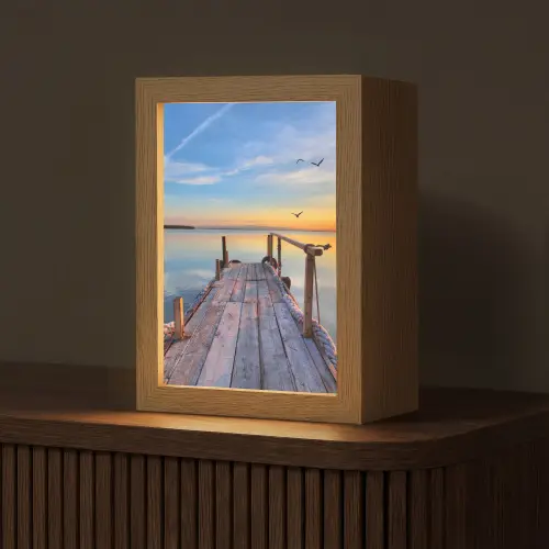 Water - Steiger - Vogels - Zonsondergang - Horizon Light Box met kabel (Tafellamp) klein -z3d_website