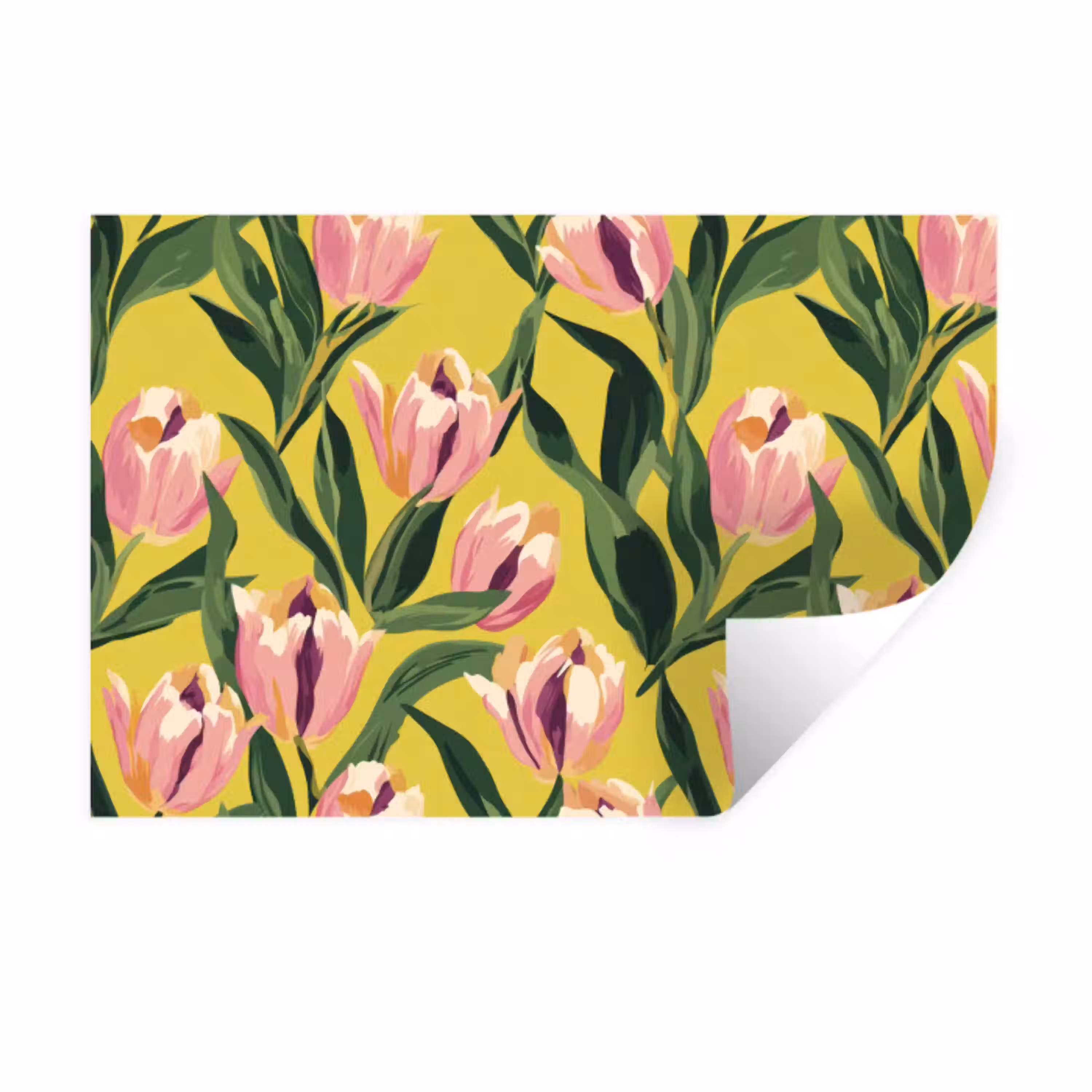 Tulpen - Botanisch - Geel Muursticker klein 286 -3d