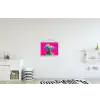 Man - Pak - Wolk - Roze textielposter latten blank klein -kinderkamer
