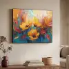 Bloemen - Zonnebloemen - Kunst - Geel Textielframe - compleet frame klein -sfeer3
