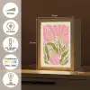 Bloemen - Bladeren - Abstract - Roze Light Box met kabel (Tafellamp) klein -USP_NL