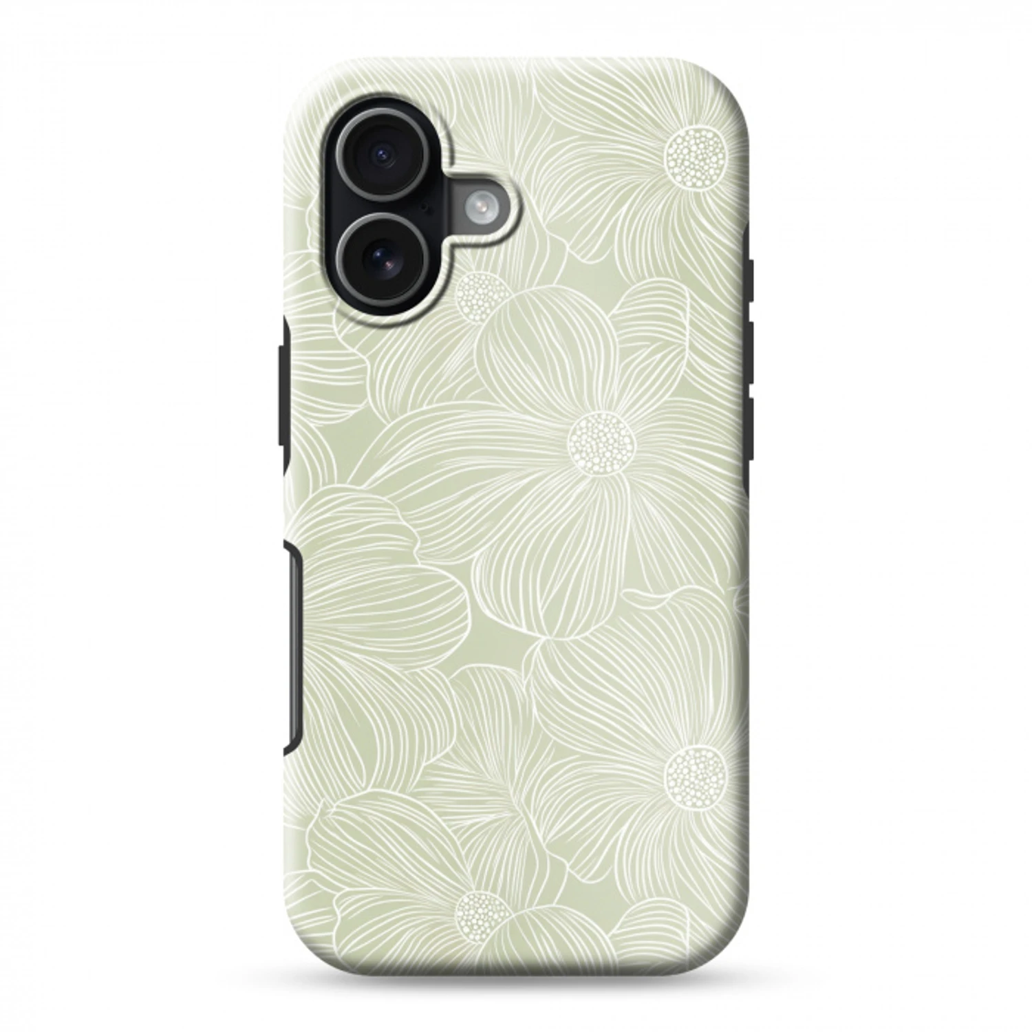 Sereen - Bloemen - Groen Toughcase MagSafe Apple iPhone 17 klein 1017 -3d